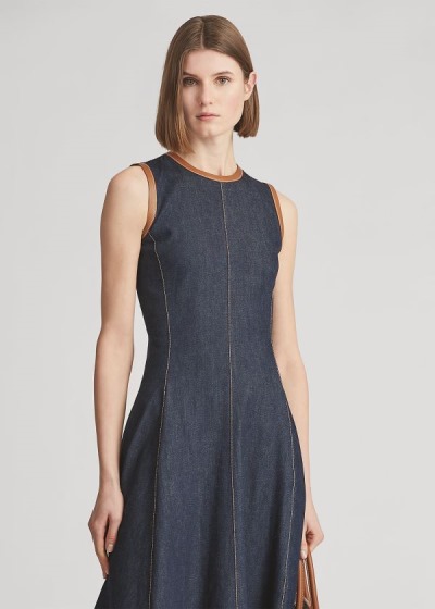 Vestidos Ralph Lauren Mujer Azules - Pauline Denim - LXSTJ7651